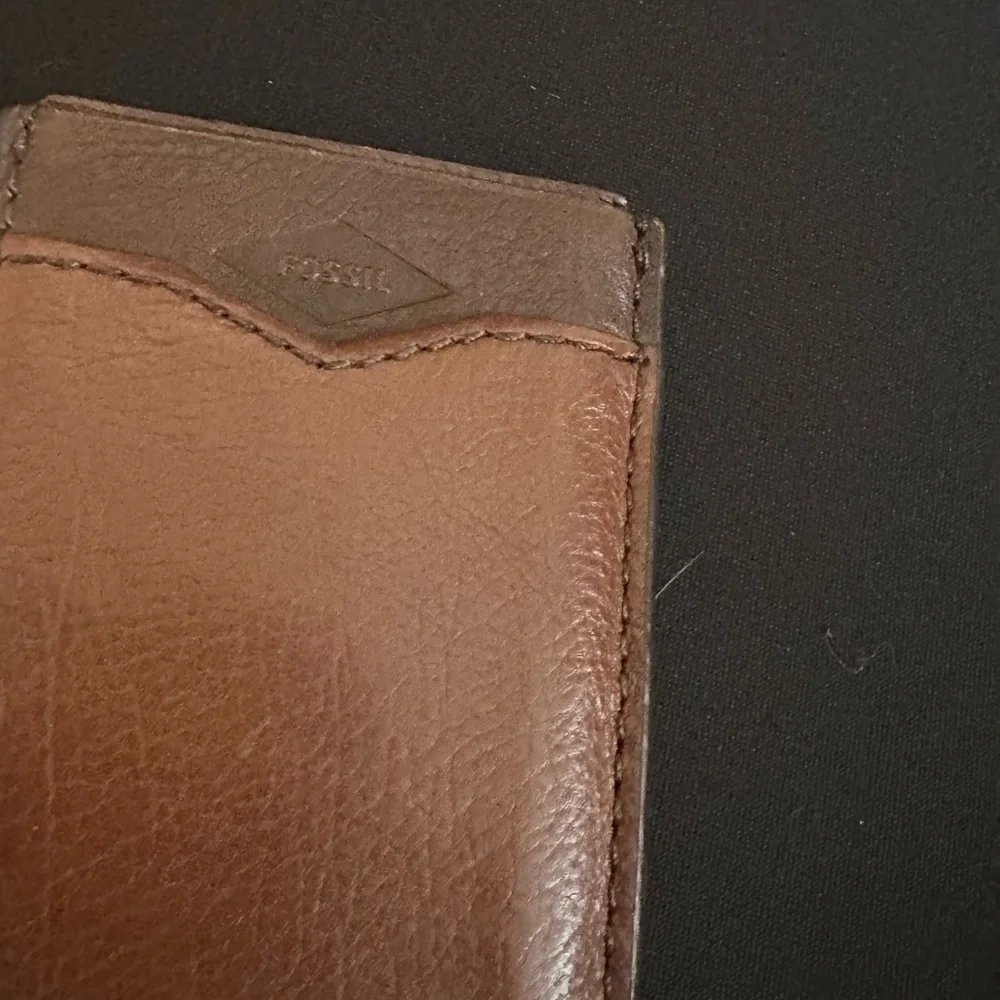 Fossil Brown Leather Card Holder/Money clip